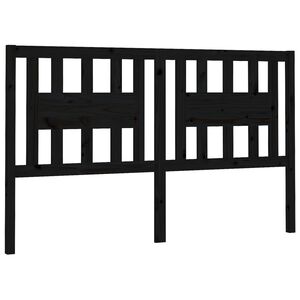 vidaXL Headboard Black 206x4x100 cm Solid Wood Pine