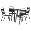 vidaXL 5 Piece Garden Dining Set Anthracite Steel