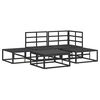 vidaXL Garden Sofa Set with Cushion 5 pcs Black Aluminium