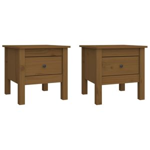 vidaXL Side Tables 2 pcs Honey Brown 40x40x39 cm Solid Wood Pine