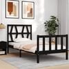 vidaXL Bed Frame without Mattress Black Small Single Solid Wood Pine