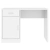 vidaXL Desk with Drawer&Cabinet High Gloss White 100x40x73 cm Engineered Wood