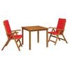 vidaXL 3-Piece Garden Dining Set Natural Solid Acacia Wood