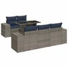 vidaXL 6 Piece Garden Sofa Set with Cushions Grey Poly Rattan Acacia