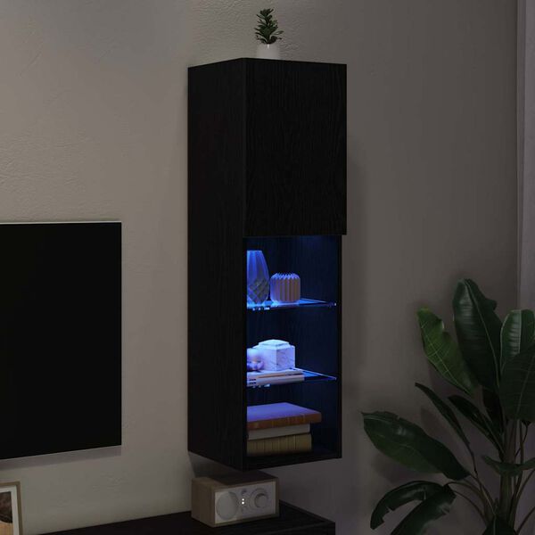 vidaXL TV Cabinet Set Black Oak 30.5 x 30 x 102 cm Engineered Wood