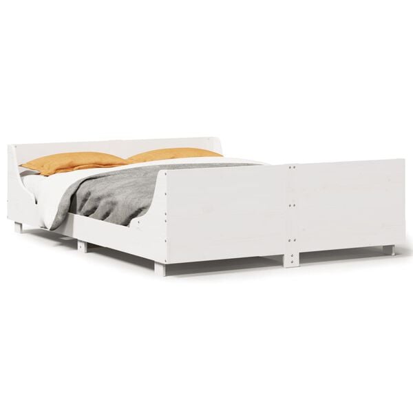 vidaXL Bed Frame without Mattress White 160x200 cm Solid Wood Pine