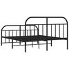vidaXL Metal Bed Frame without Mattress with Footboard Black 160x200cm