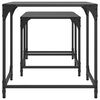 vidaXL Nesting Coffee Tables 2 pcs with Black Glass Top Steel