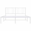vidaXL Metal Bed Frame without Mattress with Headboard White 140x200cm