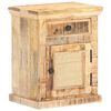 vidaXL Bed Cabinet 40x30x50 cm Solid Mango Wood and Natural Cane