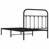 vidaXL Metal Bed Frame without Mattress with Headboard Black 100x190cm