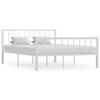 vidaXL Bed Frame without Mattress White Metal 140x200 cm