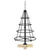 vidaXL Christmas Cone Tree with Stand Black 60 cm Steel