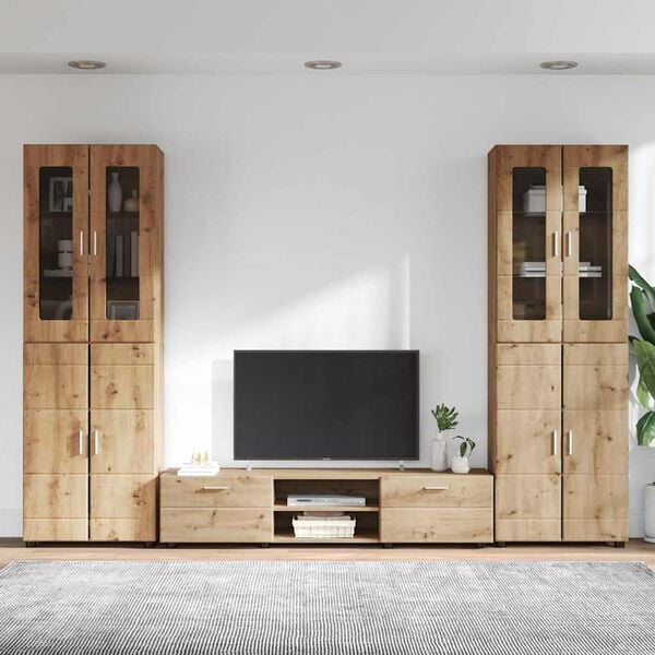 vidaXL TV Cabinet Set with Drawer FLORIN Artisan Oak Engineered Wood