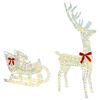 vidaXL Reindeer Pull Sleigh Warm white 70 x 26 x 129 cm PET