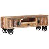 vidaXL TV Cabinet with Wheels 110x30x37 cm Solid Reclaimed Wood