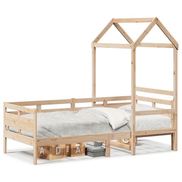 vidaXL Day Bed with Roof without Mattress 80x200 cm Solid Wood