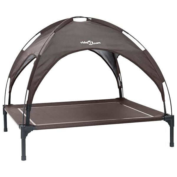vidaXL Dog Bed Folding Manual Brown 104 x 86 x 84.5 cm Steel