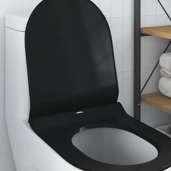 vidaXL Toilet Seat Adjustable Black 48.5 x 36 x 5 cm Polypropylene