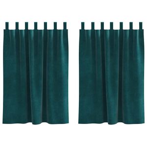 vidaXL Blackout Curtains 2 pcs Dark Green 140 x 140 cm Velvet