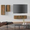 vidaXL 4 Piece TV Cabinet Set Smoked Oak Engineered Wood