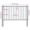 vidaXL Fence Panel with Posts Powder-coated Steel 1.7x0.75 m Anthracite