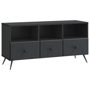 vidaXL TV Cabinet with Drawer Black 102 x 34.5 x 50 cm Engineered Wood