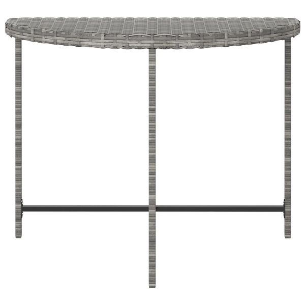 vidaXL Garden Table Grey 100x50x75 cm Poly Rattan