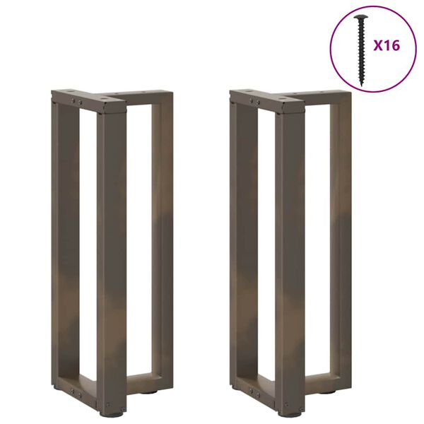 vidaXL Console Table Legs T-Shaped 2 pcs Black 25x28x(72-73) cm Steel