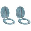 vidaXL Toilet Seat 2 pcs Blue 43.8 x 37.8 cm MDF board