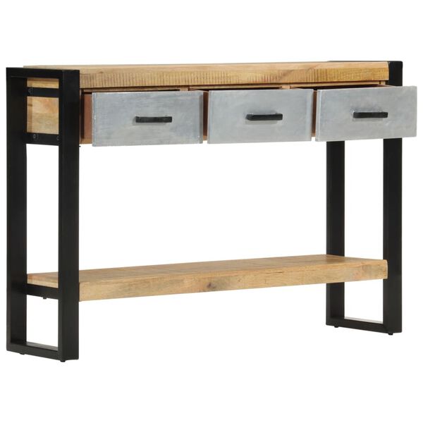 vidaXL Console Table 110x30x76 cm Solid Rough Wood Mango