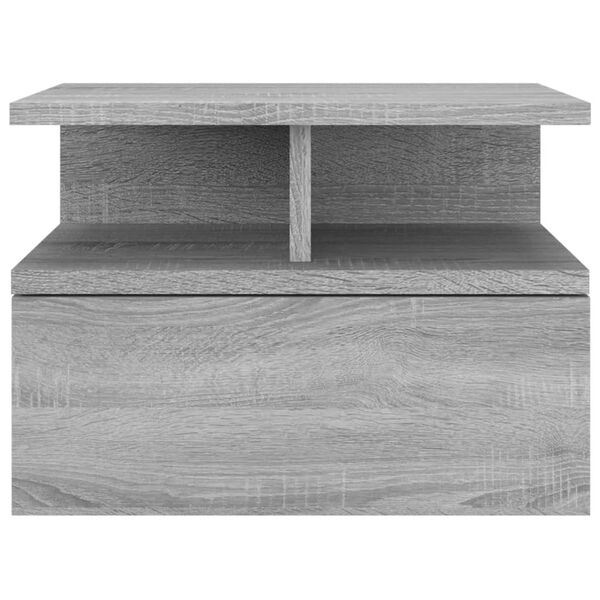 vidaXL Floating Nightstand Grey Sonoma 40x31x27 cm Engineered Wood