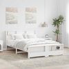 vidaXL Bed Frame with Headboard White 150 x 200 cm Engineered Wood