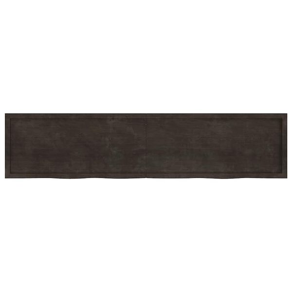 vidaXL Wall Shelf Dark Brown 220x50x(2-6) cm Treated Solid Wood Oak