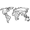 Homemania Wall Decoration World Map 11 100x53 cm Metal Black