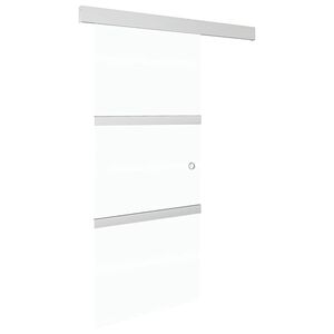 vidaXL Sliding Door ESG Glass and Aluminium 90x212 cm Silver
