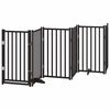 vidaXL Dog Gate with Door Foldable 15 Panels Black 750 cm Poplar Wood