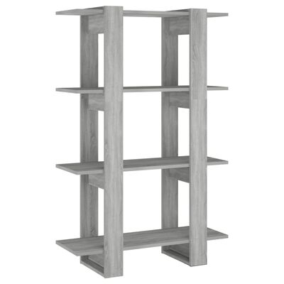vidaXL Book Cabinet/Room Divider Grey Sonoma 80x30x123.5 cm