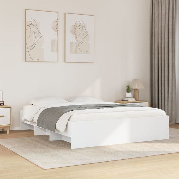 vidaXL Bed Frame without Mattress White 160x200 cm Engineered Wood