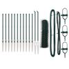vidaXL Hexagonal Fence with Post 25 x 0.6 m PVC-Coated Steel Green