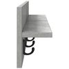 vidaXL Wall-Mounted Coat Rack Concrete Grey 80 x 10.5 x 18 cm