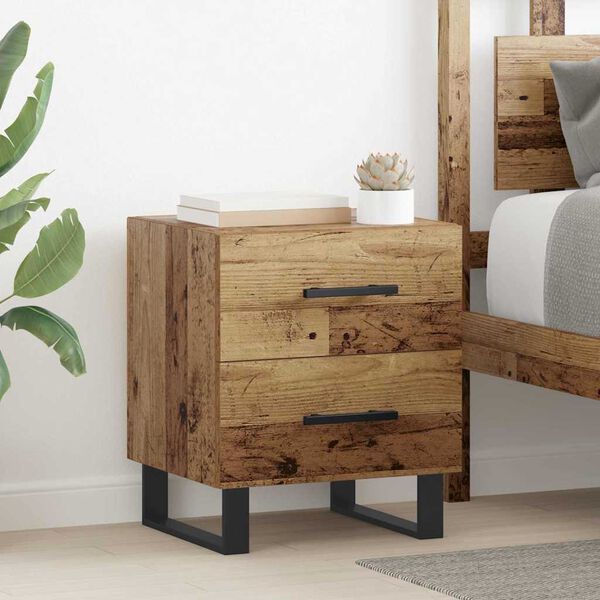 vidaXL Bedside Cabinet Old Wood 40 x 35 x 47.5 cm Engineered Wood