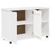 vidaXL Rolling Cabinet White 100 x 39 x 65.5 cm Solid Pine Wood