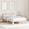 vidaXL Bed Frame with Headboard Natural 135 x 190 cm Solid Pine Wood