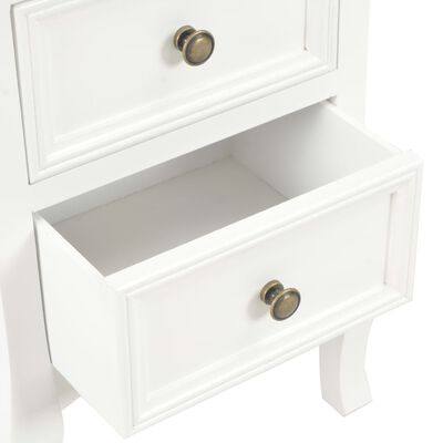 vidaXL Bedside Cabinet 2 pcs White 35x30x49 cm MDF
