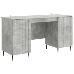 vidaXL Desk with Door Concrete Grey 142.5 x 50 x 75 cm Engineered Wood