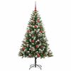 vidaXL Artificial Hinged Christmas Tree with Flocked Snow 150 cm