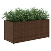 vidaXL Garden Planters with 2 Pots 2 pcs Brown 72x30x32 cm Poly Rattan