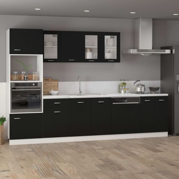 vidaXL Bottom Cabinet Black 60x46x81.5 cm Engineered Wood