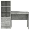 vidaXL Desk with Drawer 2 pcs Concrete Grey